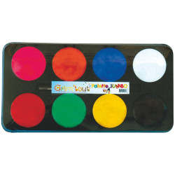 Maxi palette de maquillage à l'eau 8 fards aquarellables en galet de 1