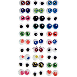 Sac de 5x30 paires yeux adhésifs 3D