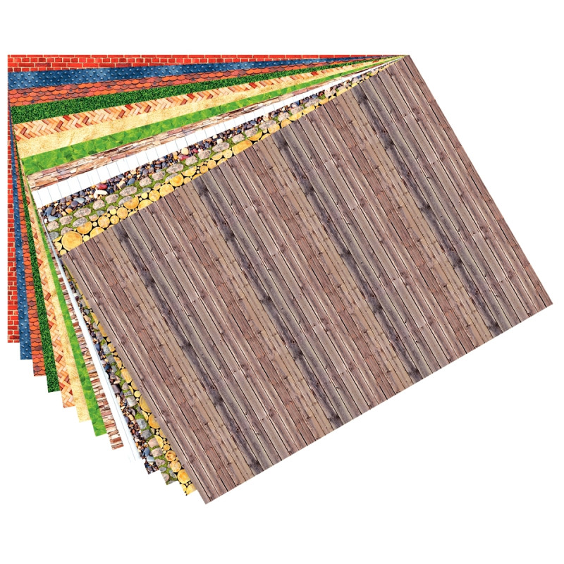 Paquet de 13 feuilles de papier motif structures assorties format 50 x