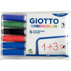 Étui de 6 feutres tableaux blancs Robercolor pointe moyenne ogive asso
