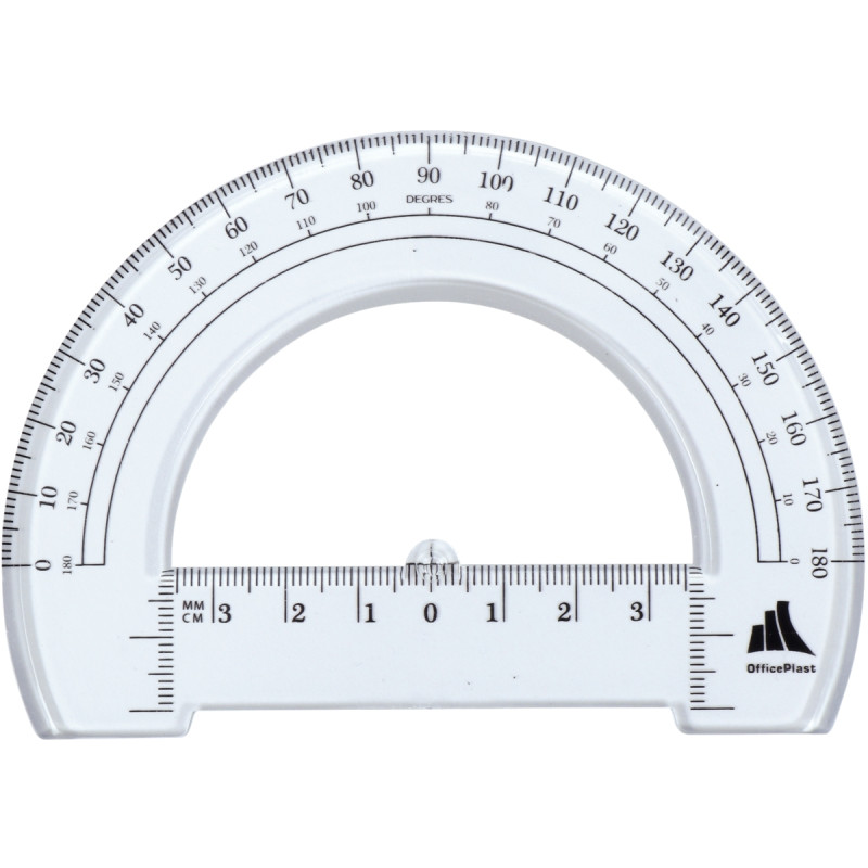 Rapporteur cristal 180° 12cm