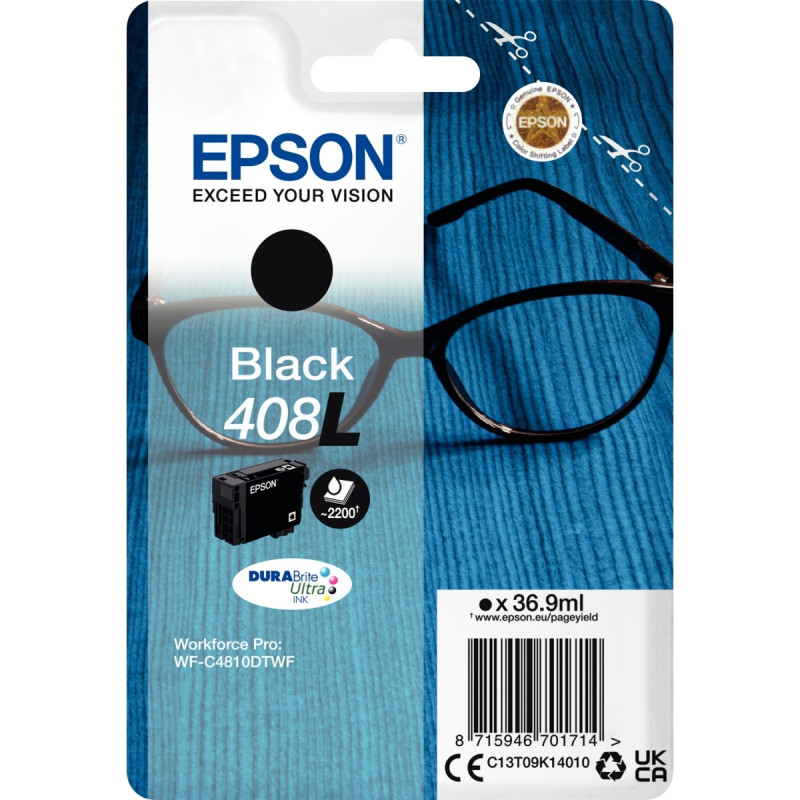 Epson LUNETTES / 408XL cartouche jet d'encre noire haute capacité auth