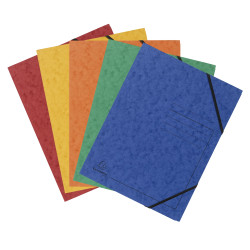 Pack de 5 Chemises à élastique sans rabats carte lustrée 355gm2 - A4