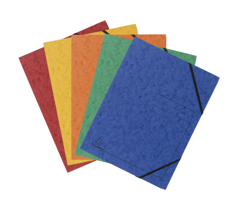 Pack de 5 Chemises à élastique sans rabats carte lustrée 355gm2 - A4