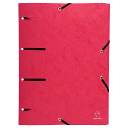 Chemise à élastiques 3 rabats perforées Punchy Carte lustrée 375g/m2 - A4