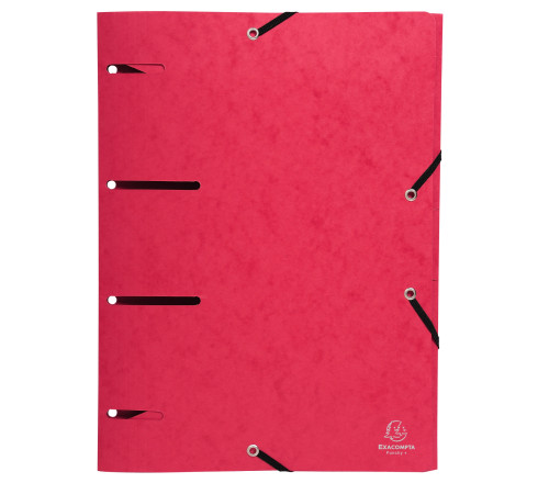 Chemise à élastiques 3 rabats perforées Punchy Carte lustrée 375g/m2 - A4