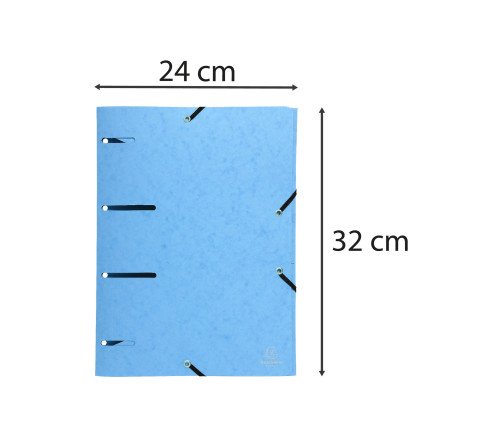 Chemise à élastiques 3 rabats perforées Punchy Carte lustrée 375g/m2 - A4