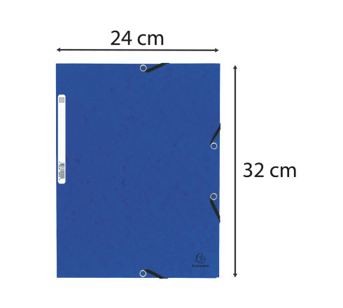 Chemise à élastique 3 rabats carte lustrée 355gm2 - A4