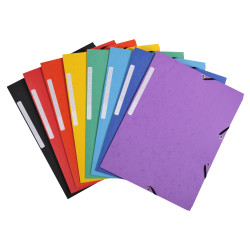 Lot Promo 10 Chemises à élastiques 3 rabats carte marbrée recyclée 355g/m2 - A4