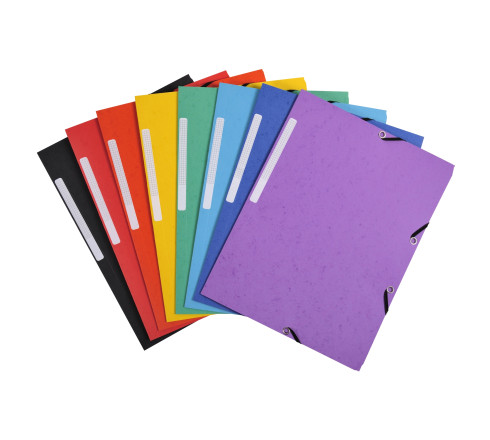 Lot Promo 10 Chemises à élastiques 3 rabats carte marbrée recyclée 355g/m2 - A4