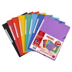 Lot Promo 10 Chemises à élastiques 3 rabats carte marbrée recyclée 355g/m2 - A4