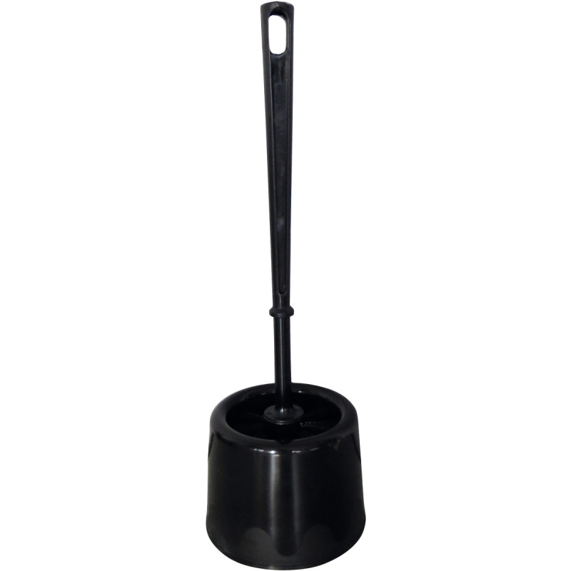 Porte-brosse et brosse WC en palstique noir