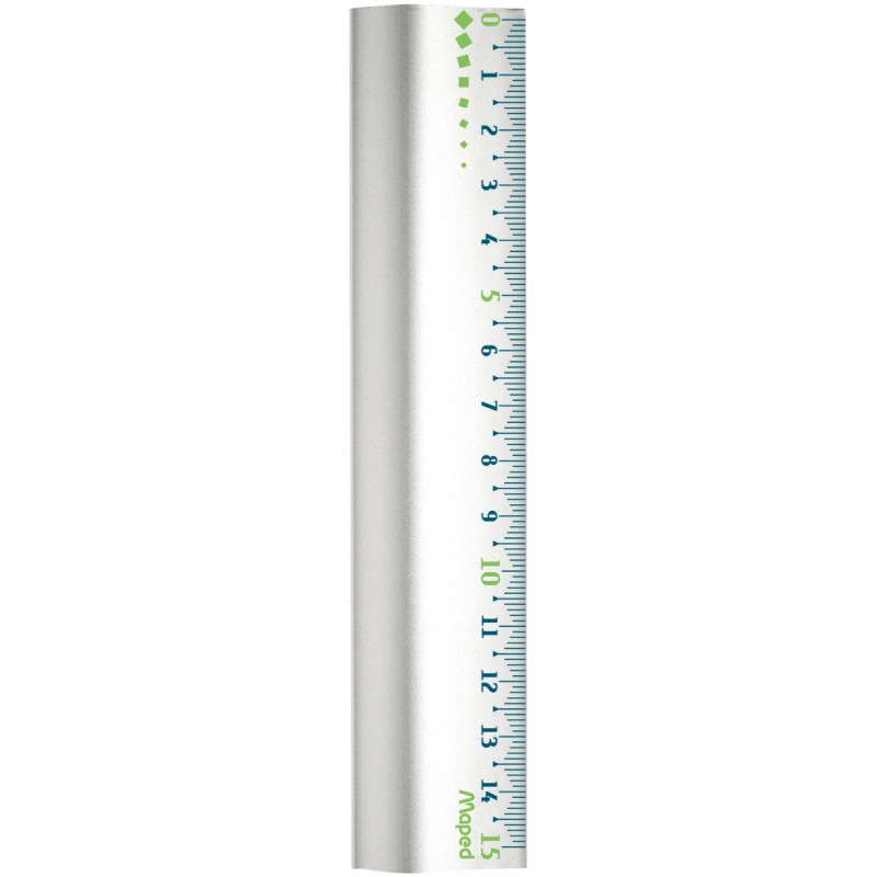 Blister règle plate 15cm en alu anodisé