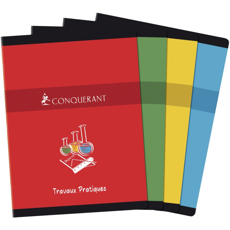 Cahier travaux pratiques CONQUERANT, piqûre 96 pages, 24x32 cm, seyès