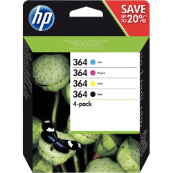HP 364 pack de 4 cartouches d'encre cyan, magenta, jaune et noire auth