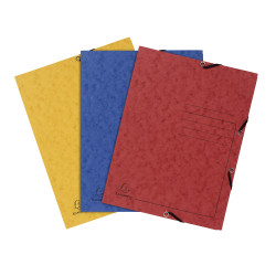 Paquet de 3 chemises à élastiques 3 rabats carte lustrée 355gm2 - A4