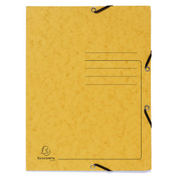 Paquet de 3 chemises à élastiques 3 rabats carte lustrée 355gm2 - A4