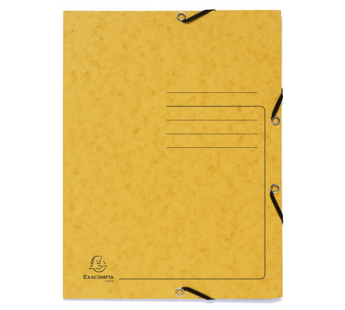 Paquet de 3 chemises à élastiques 3 rabats carte lustrée 355gm2 - A4