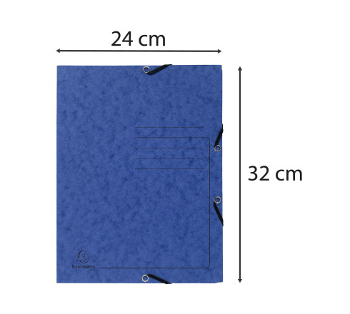 Paquet de 3 chemises à élastiques 3 rabats carte lustrée 355gm2 - A4