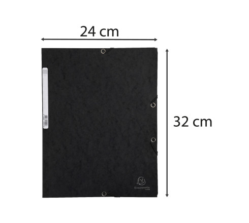 Chemise 3 rabats à élastiques carte lustrée 400g/m2 - A4