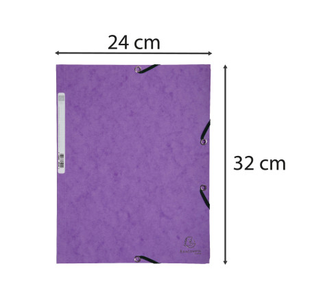 Chemise 3 rabats à élastiques carte lustrée 400g/m2 - A4