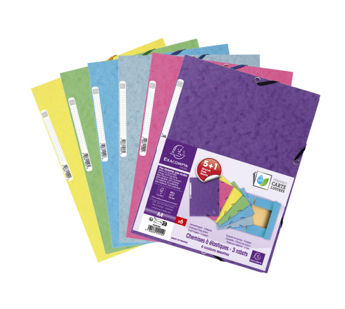 Lot de 5+1 chemises en carte lustrée 400g/m2 - A4