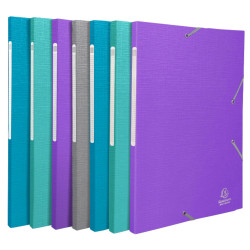 Chemises à élastiques à rabats Maxi Capacity carte enduite Teksto - A4
