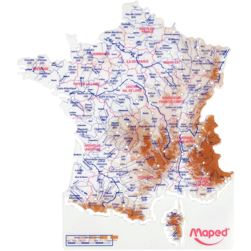 Blister de 2 cartes départements + fleuves