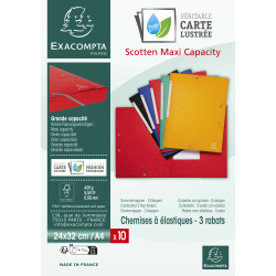 Chemises à élastiques carte lustrée 3 rabats monobloc