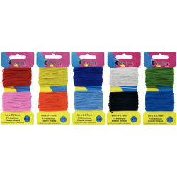 Lot de 5 cartes ( 2 fils par carte ), de 8m x diamètre 0,7mm, fil élas