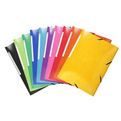 Chemise à élastiques 3 rabats maxi capacity carte lustrée pelliculée Iderama - A4