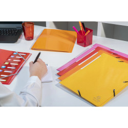 Chemise à élastiques 3 rabats maxi capacity carte lustrée pelliculée Iderama - A4