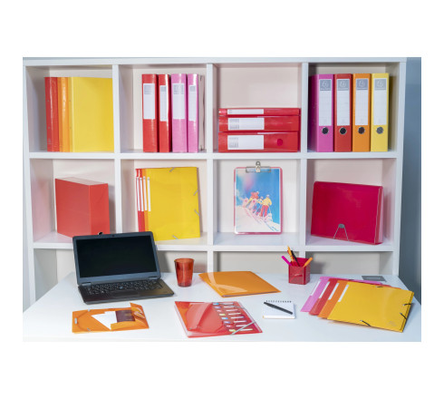 Chemise à élastiques 3 rabats maxi capacity carte lustrée pelliculée Iderama - A4