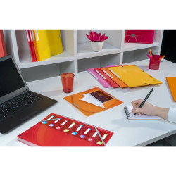 Chemise à élastiques 3 rabats maxi capacity carte lustrée pelliculée Iderama - A4