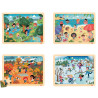Lot de 4 puzzles à cadre en bois 15 pièces, les saisons