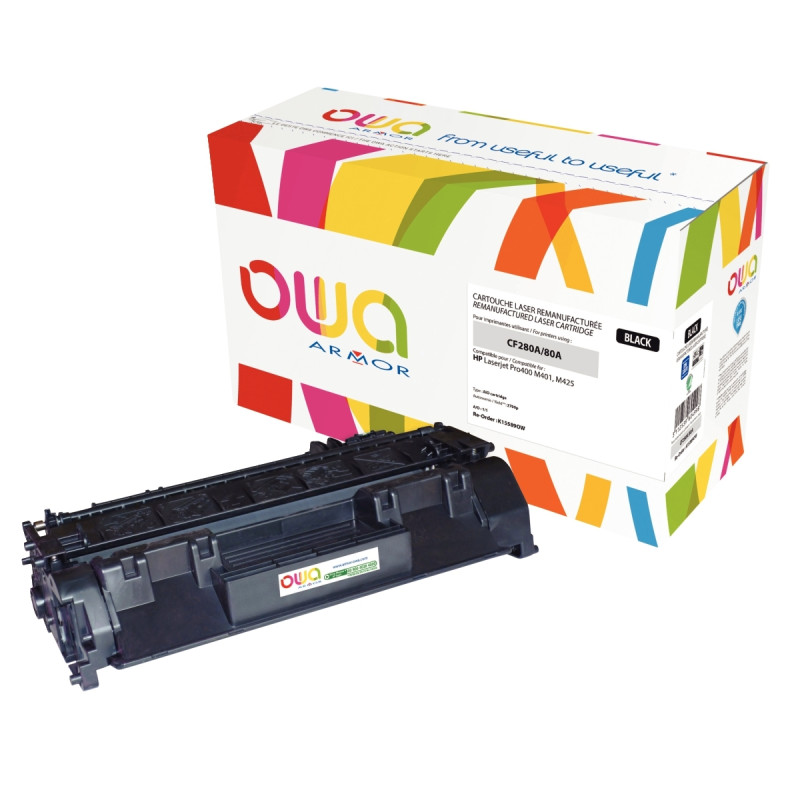 OWA cartouche laser noire remanufacturée compatible HP 80A (CF280A)