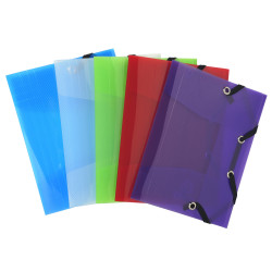 Chemise à élastique 3 rabats Polypro Crystal Colour - format pocket 12x16cm