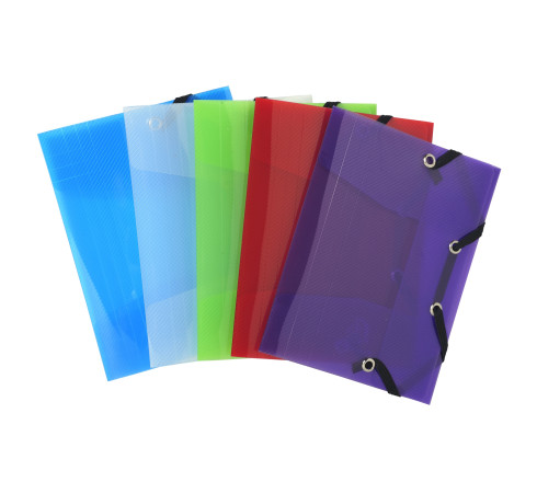Chemise à élastique 3 rabats Polypro Crystal Colour - format pocket 12x16cm