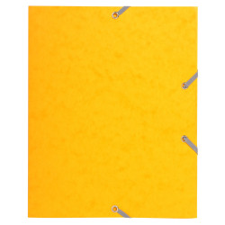 Chemise à élastique 3 rabats carte lustrée 400gm2 - format scolaire 17x22cm