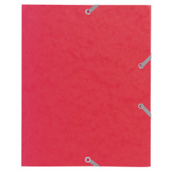 Chemise à élastique 3 rabats carte lustrée 400gm2 - format scolaire 17x22cm