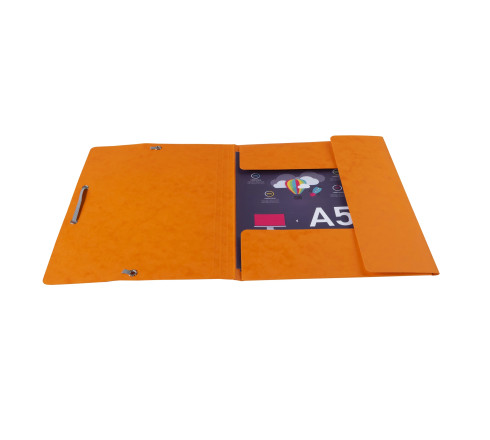 Chemise à élastique 3 rabats carte lustrée 400gm2 - format scolaire 17x22cm