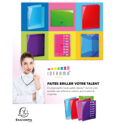 Chemise 3 rabats à élastiques polypropylène 5/10e IDERAMA PP - 23.5x12cm