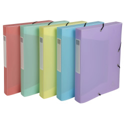 Boite de classement Cartobox livrée à plat Dos 40mm Polypropylène Chromaline pastel - A4