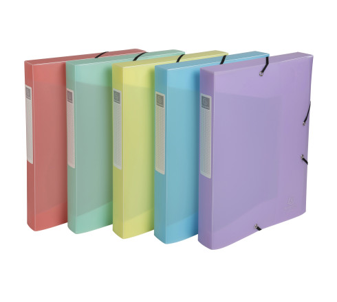 Boite de classement Cartobox livrée à plat Dos 40mm Polypropylène Chromaline pastel - A4
