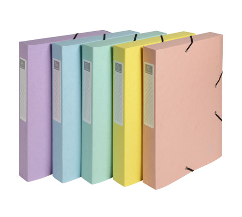 Boite de classement Cartobox livrée à plat Dos 40mm carte lustrée Aquarel - A4