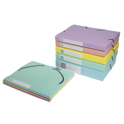 Boite de classement Cartobox livrée à plat Dos 40mm carte lustrée Aquarel - A4