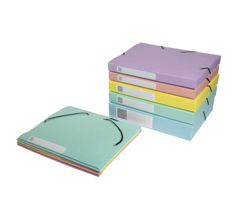 Boite de classement Cartobox livrée à plat Dos 40mm carte lustrée Aquarel - A4