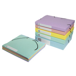 Boite de classement Cartobox livrée à plat Dos 40mm carte lustrée Aquarel - A4