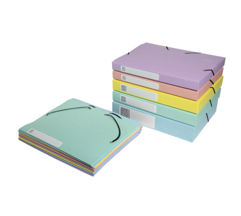 Boite de classement Cartobox livrée à plat Dos 40mm carte lustrée Aquarel - A4