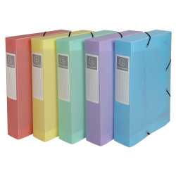Boite de classement Cartobox livrée à plat Dos 60mm Polypropylène Chromaline pastel - A4